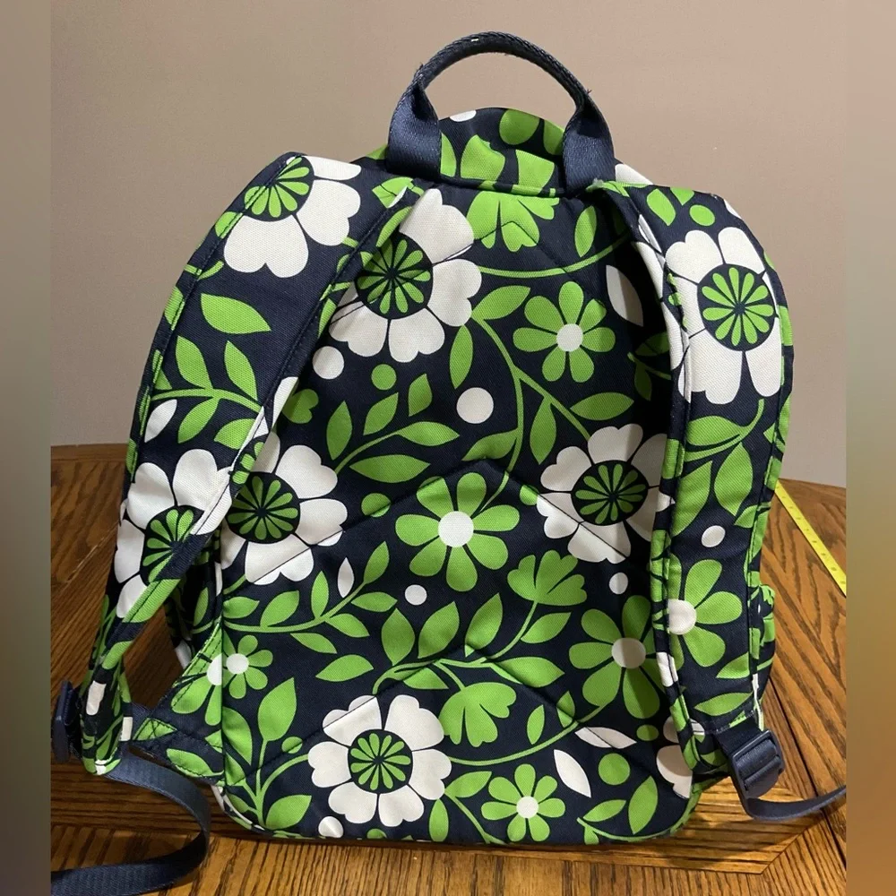 Vera Bradley floral canvas backpack with matching quilted shoulder purse-pockets